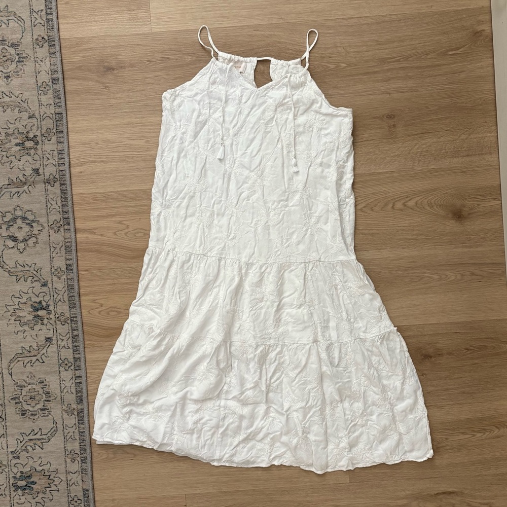 Dear John Ivory white dress with eyelet detail